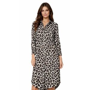Maeve Soren Leopard Print Button-Down Shirt Dress Anthropologie Size XS